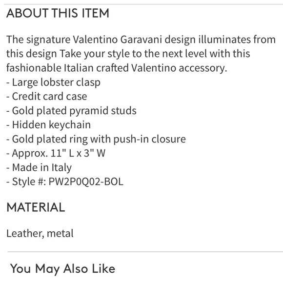 Valentino Leather Studded Keychain Case Holder - Picture 5 of 6